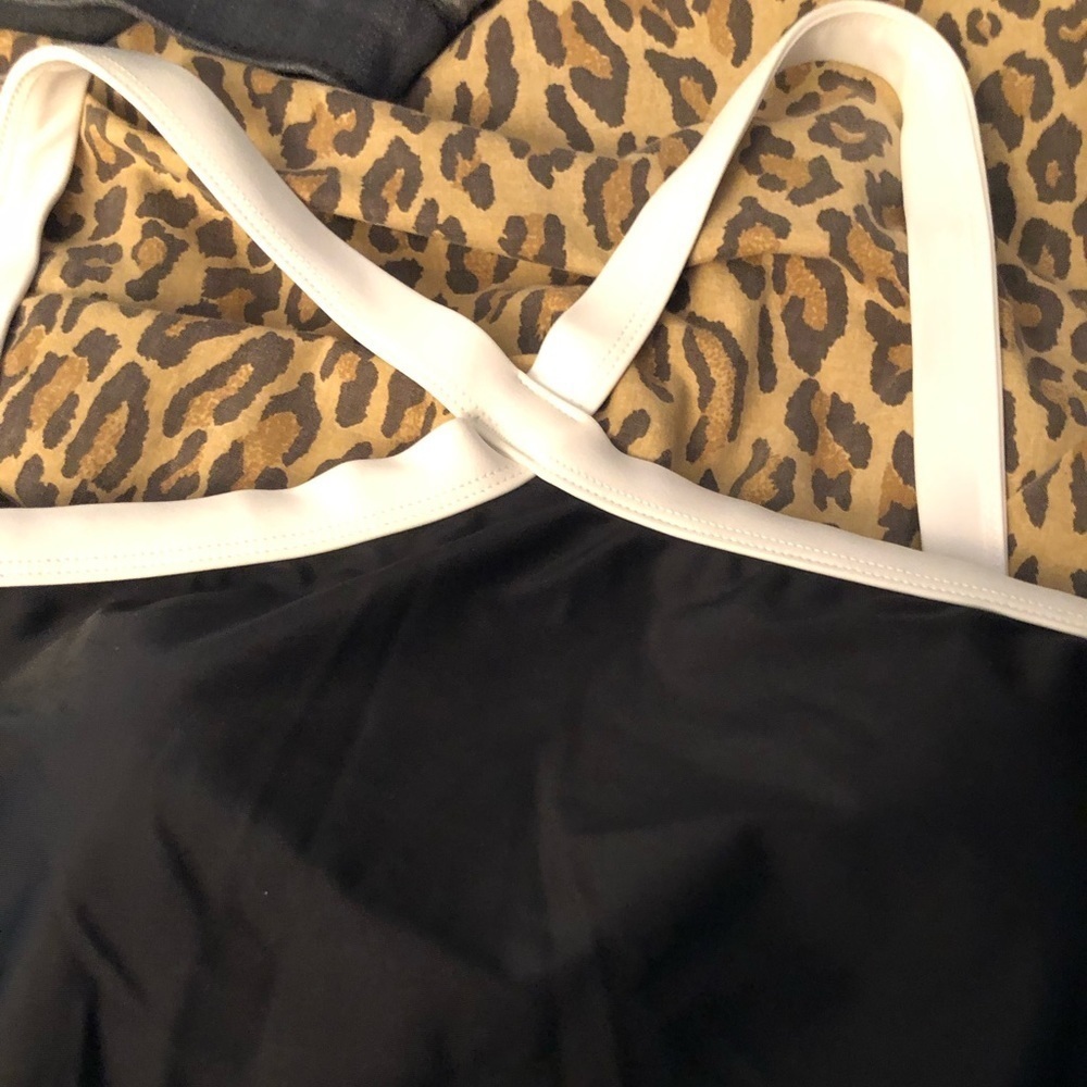 Anne Cole size 14 black & white one piece swimwear NWOT